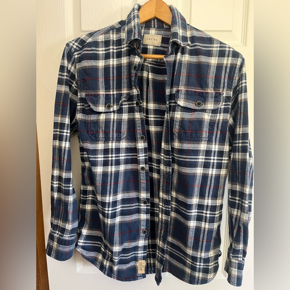 Jachs Men's Blue Plaid Shirt